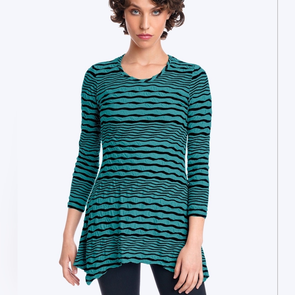 Tianello sz XL Stripe knit jersey jacquard Asbury tunic